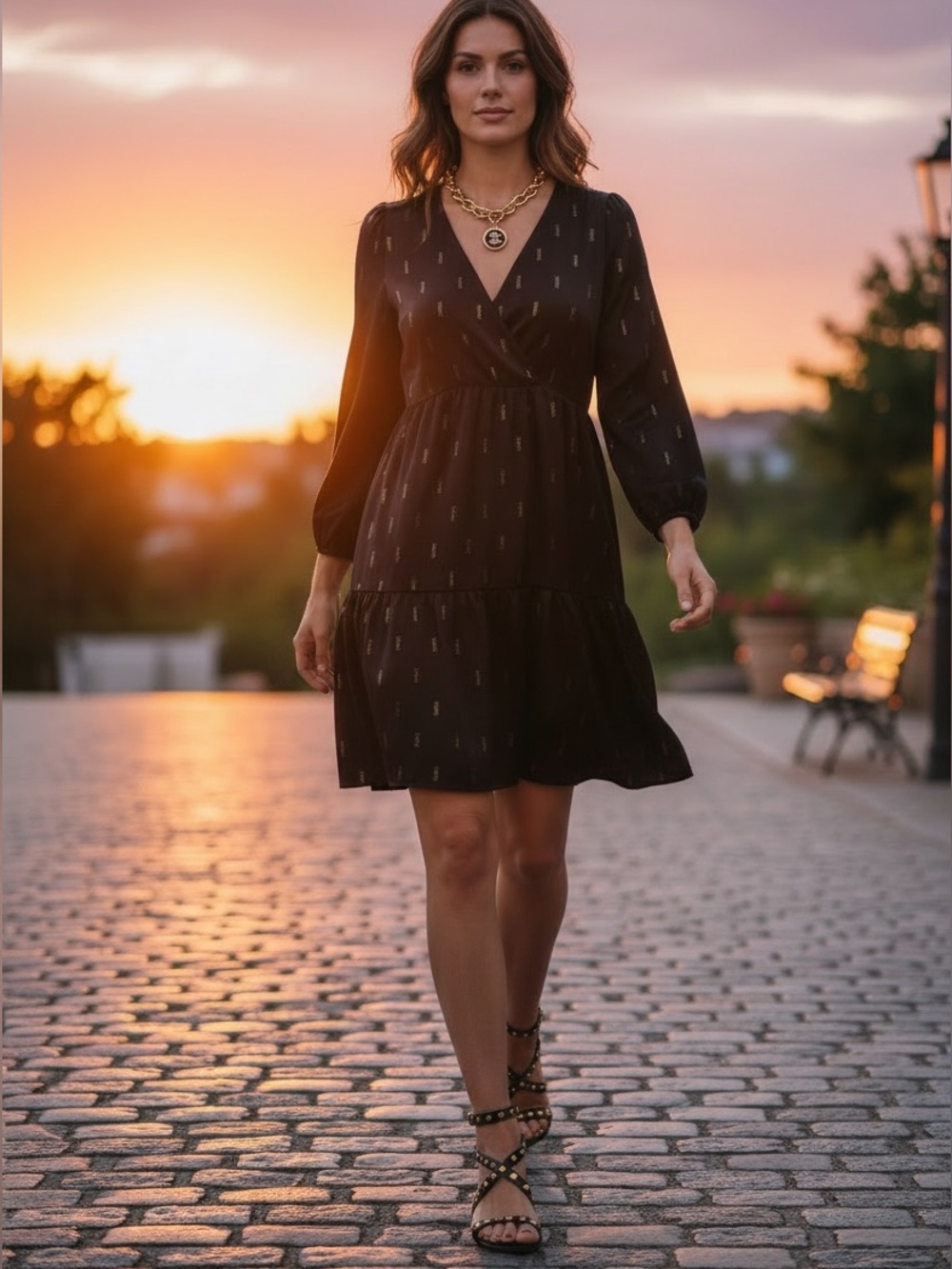Madewell Boho Black Metallic Jacquard Faux Tiered Festival Mini Dress Small